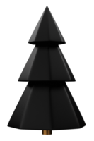 minimaler Low-Poly-3D-Render-Weihnachtsschwarzbaum isoliert png
