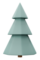 minimal low poly 3d render christmas green tree isolated png