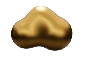 ilustração de nuvem de ouro de renderização 3d isolada mínima png