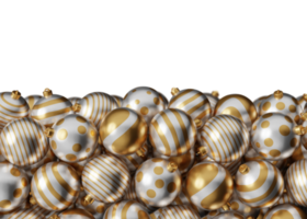 Christmas isolated white golden luxury bauble ball 3d render illustration. Happy new year 3d render image of christmas holiday png