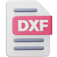 Dxf file format 3d rendering isometric icon. png