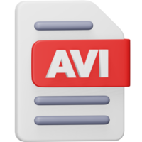 Avi file format 3d rendering isometric icon. png