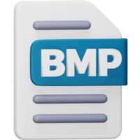 Bmp file format 3d rendering isometric icon. png