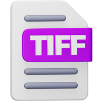 Tiff file format 3d rendering isometric icon. png