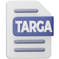 formato de archivo targa icono isométrico de representación 3d. png