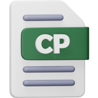 formato de archivo cp icono isométrico de representación 3d. png