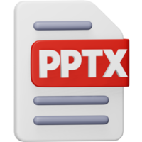 format de fichier pptx icône isométrique de rendu 3d. png