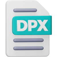 Dpx file format 3d rendering isometric icon. png