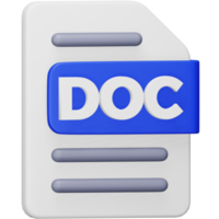 Doc file format 3d rendering isometric icon. png