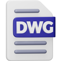 dwg-Dateiformat 3D-Rendering isometrisches Symbol. png