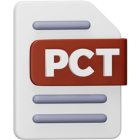 Pct file format 3d rendering isometric icon. png