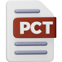 Pct-Dateiformat 3D-Rendering isometrisches Symbol. png