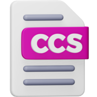 Ccs file format 3d rendering isometric icon. png