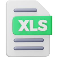 Xls file format 3d rendering isometric icon. png