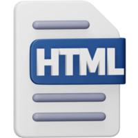 HTML-Dateiformat 3D-Rendering isometrisches Symbol. png