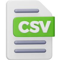 csv-Dateiformat 3D-Rendering isometrisches Symbol. png