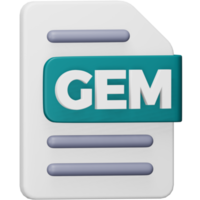 Gem file format 3d rendering isometric icon. png