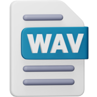 Wav file format 3d rendering isometric icon. png
