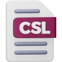 Csl file format 3d rendering isometric icon. png
