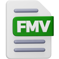 Fmv file format 3d rendering isometric icon. png