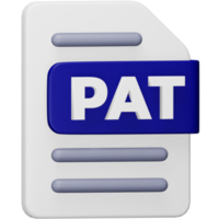 Pat file format 3d rendering isometric icon. png