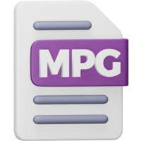 formato de arquivo mpg ícone isométrico de renderização 3d. png