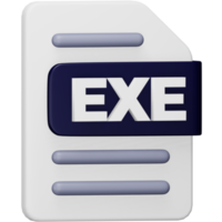 exe-Dateiformat 3D-Rendering isometrisches Symbol. png