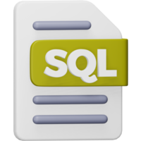 sql formato de arquivo 3d ícone isométrico de renderização. png