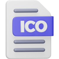 ico-Dateiformat 3D-Rendering isometrisches Symbol. png