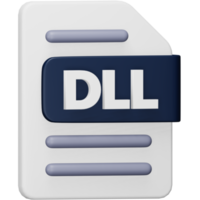 Dll file format 3d rendering isometric icon. png