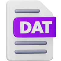 dat-Dateiformat 3D-Rendering isometrisches Symbol. png