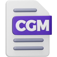 Cgm file format 3d rendering isometric icon. png