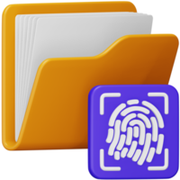 Fingerprint folder 3d rendering isometric icon. png