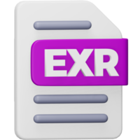 Exr file format 3d rendering isometric icon. png