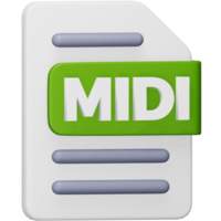 Midi file format 3d rendering isometric icon. png