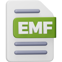 Emf file format 3d rendering isometric icon. png