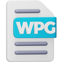 Wpg file format 3d rendering isometric icon. png