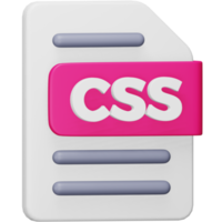 CSS-Dateiformat 3D-Rendering isometrisches Symbol. png