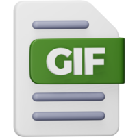 Gif file format 3d rendering isometric icon. png