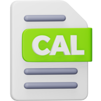 Cal file format 3d rendering isometric icon. png