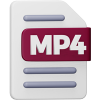 Mp4 file format 3d rendering isometric icon. png