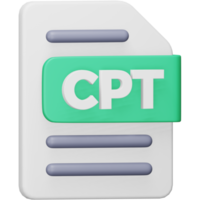 Cpt file format 3d rendering isometric icon. png