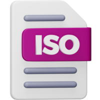 Iso file format 3d rendering isometric icon. png