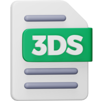 3ds file format 3d rendering isometric icon. png