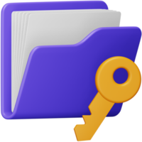 Key folder 3d rendering isometric icon. png