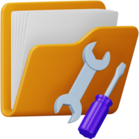 Folder tool 3d rendering isometric icon. png