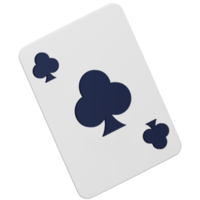 Club poker playing card 3d rendering isometric icon. png