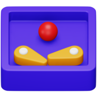 Pinball 3d rendering isometric icon. png