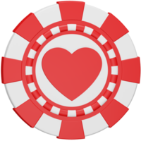 icono isométrico de representación 3d del corazón de fichas de casino. png