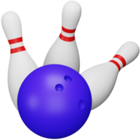 bowling staking 3d renderen isometrische icoon. png